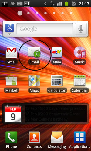 Adding an email to a samsung galaxy part 1